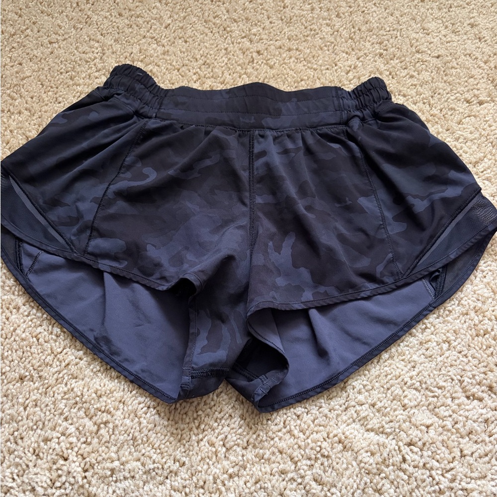 lululemon athletica Black Camouflage Athletic Shorts - 2.5 in Hotty Hot